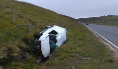The Citroen Berlingo was extensively damaged. Photo: Shetland News
