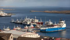 Busy times at Mair's Quay, Lerwick Port Authority's new pier. Photo: LPA