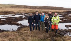 From left to right: Alan Blance (Treatment Team Leader – Shetland), Kenneth Johnston (Senior Treatment Operator - Shetland), David Anderson (Catchment Liaison Officer - SLM Team), Sue White (Shetland Amenity Trust), Sean MacKenzie (S. MacKenzie Plant Ltd), Paul Goddard (Shetland Amenity Trust).