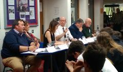 Five of the six candidates attended Tuesday's hustings at the Brae High School. Photo: Patrick Mainland