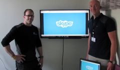 Andrew Simpson of George Robertson Limited and Alan Hall, CLAN Cancer Support's children and families support worker.