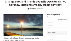 A screenshot of the Promote Shetland petition on Thursday morning.