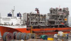 The Mighty Servant 3 berthed at the Greenhead - Photo: Billy Fox