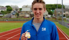 Seumas MacKay back at the Clickimin track following gold medal success in Gotland. Photo: Shetland News/Chris Cope.