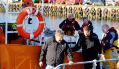 The Ocean Way crew arriving at Lerwick back in March. Photo: Shetland News/Chris Cope.