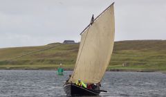 The replica sixteen Vaila Mae in full sail - Photos: Hans J Marter/Shetland News