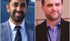 Scottish transport minister Humza Yousaf and SIC environment and transport committee chairman Ryan Thomson.