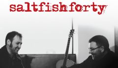 Saltfishforty duo Brian Cromarty and Douglas Montgomery on the cover of their new album Bere.