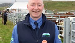 NFU vice president Gary Mitchell at the Cunningsburgh Show on Wednesday. Photo: Shetland News/Chris Cope.
