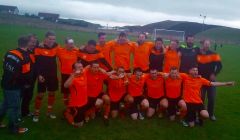 The Whitedale team celebrating after their victory. Photo: The BIG Tackle/BBC Radio Shetland
