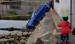 The car after rolling from the carpark towards the sea.