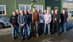 Lord Duncan with fishermen and fishermen's representatives in Lerwick on Friday.