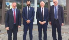 The three council leaders pictured with Scottish islands minister Humza Yousaf earlier this year.