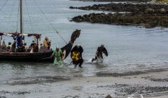 Vikings landing at Haroldwick, Unst. All photos: Gordon Siegel