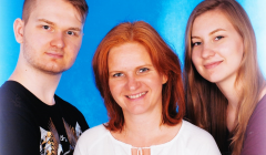 English language students Krystian Lis, Ewa Lis and Monika Lis.
