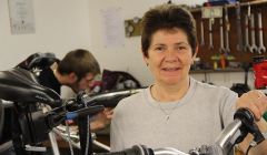 Shetland Community Bike Project manager Caroline Adamson: 'our main aim is to help folk with barriers to employment'. Photos Hans J Marter/Shetland News