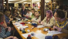 Fair Isle knitting with Hazel Tindall at Jamieson & Smith was one of the many workshops held over the nine day long event. All photos: Calum Toogood.