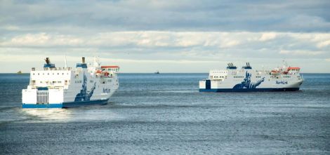 Two of NorthLink's three passenger ferries. Photo Will Rodger
