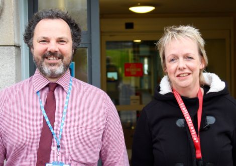 New clinical nurse manager Graham Laing (left) and head of mental health services Karen Smith (right). Photo: Chris Cope/Shetland News