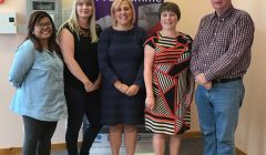 The Mind Your Head team, from left to right: supporting practitioner Charity Johnson, wellness practitioner Aimee Barclay, service manager Anouska Civico, finance/admin assistant Joanna Breeze and wellness practitioner Derry Meredith. Photo: Shetland News/Neil Riddell.