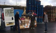 Pallets of donations gathered by Shetland Solidarity with Refugees was shipped south last weekend.