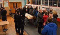 Tuesday afternoon's exhibition, ahead of a public meeting in the evening, was well attended by members of the public. Photo: Shetland News/Neil Riddell.