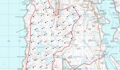 A map indicating where the turbines could be located.
