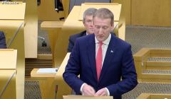 Tavish Scott speaking during the fair ferry funding debate at Holyrood on Wednesday. Photo courtesy of Scottish Parliament.