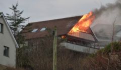 The fire took hold on the first floor and roof area of the property. Photo: Gordon Stark.