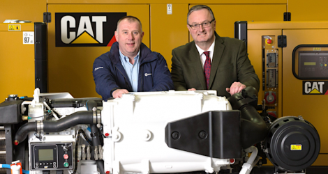 DH Marine managing director David Henry and Finning general manager Steve Berry in Lerwick.