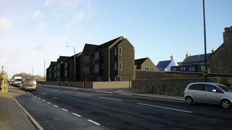 Hjaltland Housing Association's proposed new development opposite Islesburgh Community Centre. Image courtesy of PJP Architects LLP.