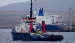 The Shalder leaving port on Monday. Photo: John Bateson