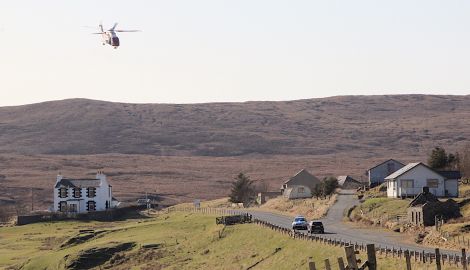 The coastguard assisting the search for Lorraine on Thursday. Photo: Hans J Marter/Shetland News