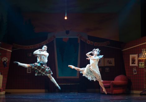 Bethany Kingsley-Garner as the Sylph and Nicholas Shoesmith as James in Scottish Ballet's production of Matthew Bourne's Highland Fling. Photos: Andy Ross