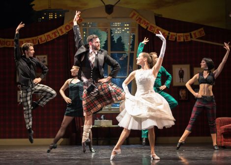 Scottish Ballet dancers in Matthew Bourne's Highland Fling. 