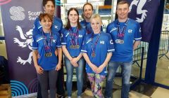 Left to right: Alba Collins (LASC head coach), Simon Collins, Amy Harper, Kevin Gifford, Hilary Seatter, Gary Tulloch.