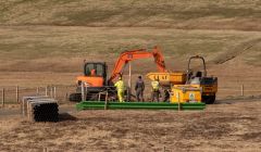 Work is ongoing in Fair Isle on the new electricity scheme. Photo: Austin Taylor