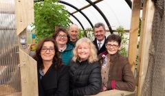 Left to right: Charlotte Wright, HIE chief executive; Margaret Roberts (Nortenergy director); Maree Hay (Northmavine Community Development Company’s Project Officer); L-R BACK Rachel Hunter HIE; Stuart Balfour (Nortenergy director); Lorne Crerar, HIE Chairman. Photo: Ben Mullay/HIE
