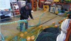 Construction of the experimental and control trawls. Photo: NAFC Marine Centre