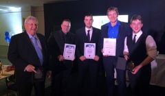 L-R: David Hutchison, Ivan Garrick, Ben Irvine, Ross Maclennan (who collected the fishing port of the year prize for the SIC), Lee Odie.