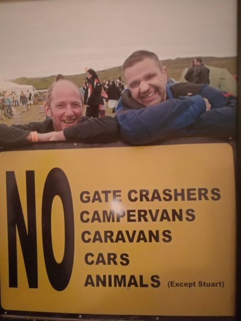 Stewart 'Animal' Fraser (right) enjoys a laugh with Alan Boyd at the Simmer Dim Rally.