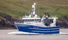 The Tranquliity arriving at Whalsay on Sunday. Photos: Ivan Reid