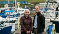 SSMO inshore coordinator Carole Laignel with Total E&P UK's Simon Hare pictured in Lerwick.