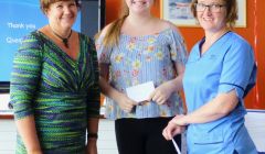 Professor Fiona McQueen, student nurse Niamh and Ingrid Sutherland.