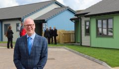 Scottish housing minister Kevin Stewart at the Stura housing development in Tingwall. Photo: Hans J Marter/Shetland News