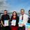 Left to right: HIE Shetland manager Rachel Hunter, chief inspector Lindsay Tulloch, SIC chief executive Maggie Sandison, NHS Shetland chief executive Ralph Roberts and fire service area manager Iain Macleod. Photo: Chris Cope