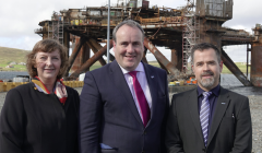 Sandra Laurenson, Paul Wheelhouse and James Johnson. Photo: Peter Johnson/Shetland News