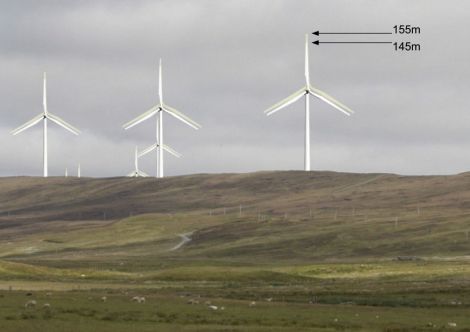 An artist's impression of the bigger turbines. Photo: Viking Energy.
