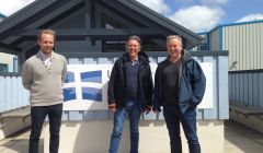 Staff from Voss Vidaregaande Skule pictured outside Shetland College during a planning visit. L-R: Trond Remme, Daniel Jordal Andersen and Ivar Flatabø (Principal teachers at Voss Vidaregåande Skule)