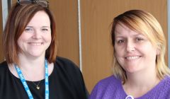 Baird Family Hospital/ANCHOR Centre service project manager Louise-Anne Budge (left) and senior service project manager Gail Thomson in Lerwick on Wednesday. Photo: Chris Cope/Shetland News